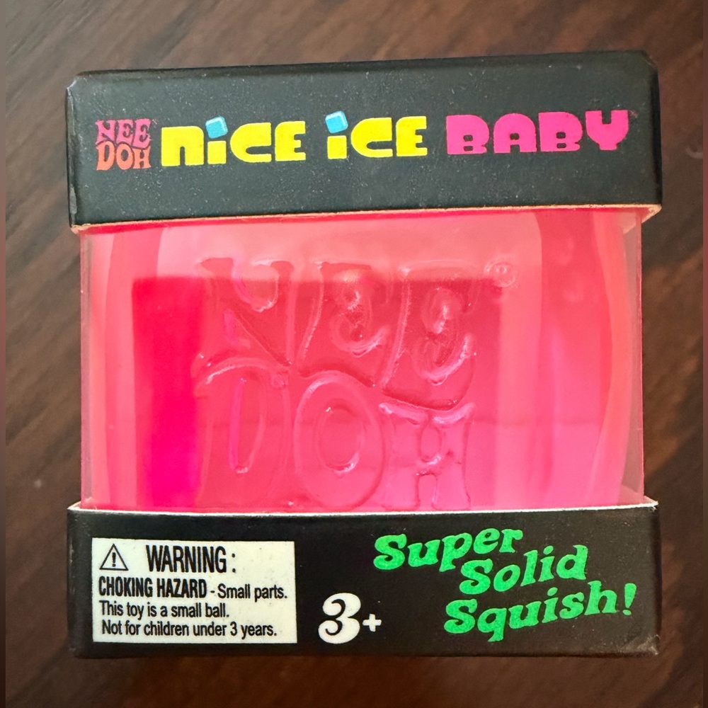 Schylling NeeDoh Pink Nice Ice Baby - Super Solid Squish - 1.25" Wide